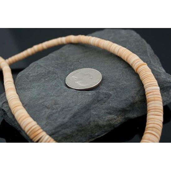 Certified Authentic Navajo .925 Sterling Silver Graduated Melon Shell and Heishi Natural Turquoise Native American Necklace 390601692815