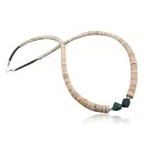 Navajo .925 Sterling Silver Graduated Melon Shell and Heishi Natural Turquoise Native American Necklace 7501006-87
