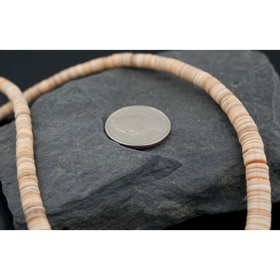 Certified Authentic Navajo .925 Sterling Silver Graduated Melon Shell and Heishi Natural Turquoise Native American Necklace 7501006-87 Certified Authentic Navajo .925 Sterling Silver Graduated Melon Shell and Heishi Natural Turquoise Native American Necklace 7501006-87
