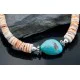 Navajo .925 Sterling Silver Graduated Melon Shell and Heishi Turquoise Native American Necklace 370833362075 Navajo .925 Sterling Silver Graduated Melon Shell and Heishi Turquoise Native American Necklace 370833362075