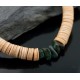 Certified Authentic Navajo .925 Sterling Silver Graduated Melon Shell and Heishi Turquoise Native American Necklace 7501009-3