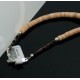 Certified Authentic Navajo .925 Sterling Silver Graduated Melon Shell and Heishi Turquoise Native American Necklace 7501009-3