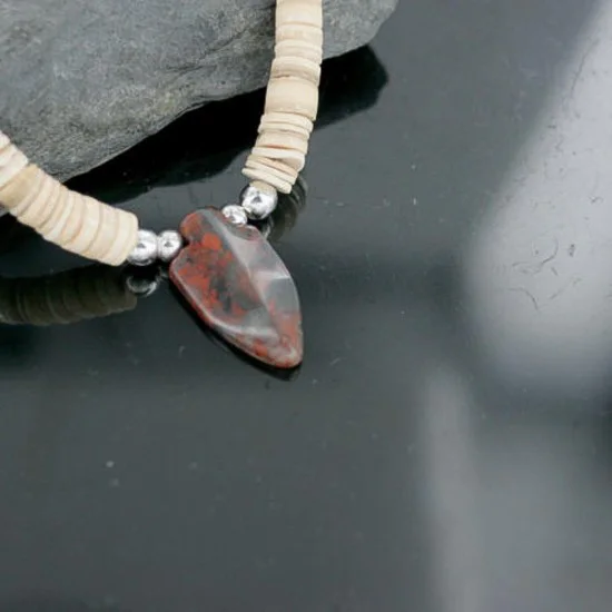 Navajo .925 Sterling Silver Graduated Melon Shell and Jasper Native American Necklace 370959633555 Navajo .925 Sterling Silver Graduated Melon Shell and Jasper Native American Necklace 370959633555