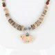 Navajo .925 Sterling Silver Graduated Melon Shell and Jasper Native American Necklace 790101-15 Navajo .925 Sterling Silver Graduated Melon Shell and Jasper Native American Necklace 790101-15