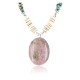 Certified Authentic Navajo .925 Sterling Silver Graduated Melon Shell and Jasper Turquoise Native American Necklace 15837-6