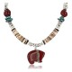 Certified Authentic Navajo .925 Sterling Silver Graduated Melon Shell and Jasper Turquoise Native American Necklace 390828052729