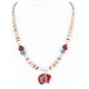 Certified Authentic Navajo .925 Sterling Silver Graduated Melon Shell and Jasper Turquoise Native American Necklace 390828052729