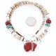 Certified Authentic Navajo .925 Sterling Silver Graduated Melon Shell and Jasper Turquoise Native American Necklace 390828052729