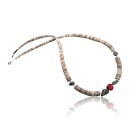 Certified Authentic Navajo .925 Sterling Silver Graduated Melon Shell and Natural Turquoise Coral Native American Necklace 370846354313