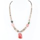 Certified Authentic Navajo .925 Sterling Silver Graduated Melon Shell and Quartz and Turquoise Native American Necklace 15427-8