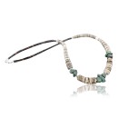Certified Authentic Navajo .925 Sterling Silver Graduated Melon Shell and ST Turquoise Native American Necklace 15624-37