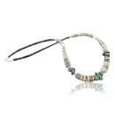 Navajo .925 Sterling Silver Graduated Melon Shell and ST Turquoise Native American Necklace 15624-37