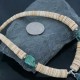 Certified Authentic Navajo .925 Sterling Silver Graduated Melon Shell and STORMY MTN. Turquoise 19 Native American Necklace 7501008-19