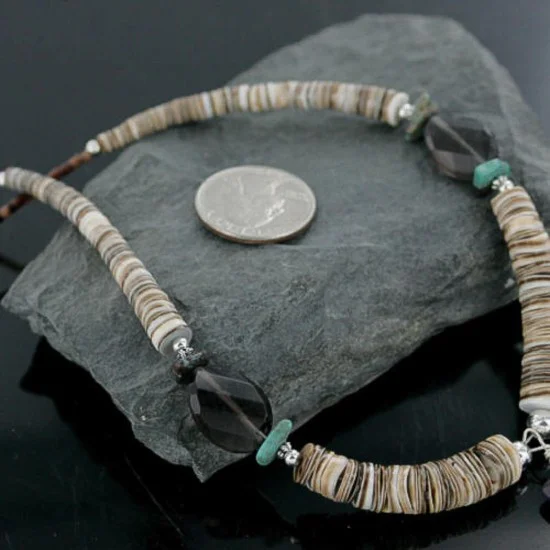 Navajo .925 Sterling Silver Graduated Melon Shell and Turquoise Amethyst Native American Necklace 370964169954 Navajo .925 Sterling Silver Graduated Melon Shell and Turquoise Amethyst Native American Necklace 370964169954
