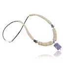 Navajo .925 Sterling Silver Graduated Melon Shell and Turquoise Amethyst Native American Necklace 390725874649