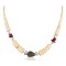 Certified Authentic Navajo .925 Sterling Silver Graduated Melon Shell and Turquoise Coral Native American Necklace 750156
