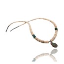Certified Authentic Navajo .925 Sterling Silver Graduated Melon Shell and Turquoise DROP Native American Necklace 7501008-59