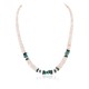 Certified Authentic Navajo .925 Sterling Silver Graduated Melon Shell and Turquoise Native American Necklace 1 16051-1