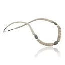 Navajo .925 Sterling Silver Graduated Melon Shell and Turquoise Native American Necklace 15151-12