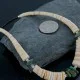Navajo .925 Sterling Silver Graduated Melon Shell and Turquoise Native American Necklace 15383-20 Navajo .925 Sterling Silver Graduated Melon Shell and Turquoise Native American Necklace 15383-20