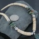 Certified Authentic Navajo .925 Sterling Silver Graduated Melon Shell and Turquoise Native American Necklace 15554-24
