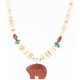 Certified Authentic Navajo .925 Sterling Silver Graduated Melon Shell and Turquoise Native American Necklace 15757-2