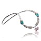 Certified Authentic Navajo .925 Sterling Silver Graduated Melon Shell and Turquoise Native American Necklace 370876623711
