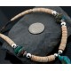 Certified Authentic Navajo .925 Sterling Silver Graduated Melon Shell and Turquoise Native American Necklace 370881721004