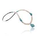Certified Authentic Navajo .925 Sterling Silver Graduated Melon Shell and Turquoise Native American Necklace 370892540088