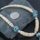 Certified Authentic Navajo .925 Sterling Silver Graduated Melon Shell and Turquoise Native American Necklace 370909132740