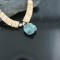 Certified Authentic Navajo .925 Sterling Silver Graduated Melon Shell and Turquoise Native American Necklace 370910452741