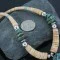 Navajo .925 Sterling Silver Graduated Melon Shell and Turquoise Native American Necklace 370910452741