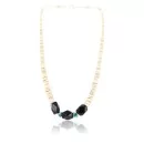 Navajo .925 Sterling Silver Graduated Melon Shell and Turquoise Native American Necklace 371001696190