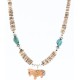 Certified Authentic Navajo .925 Sterling Silver Graduated Melon Shell and Turquoise Native American Necklace 371010510377