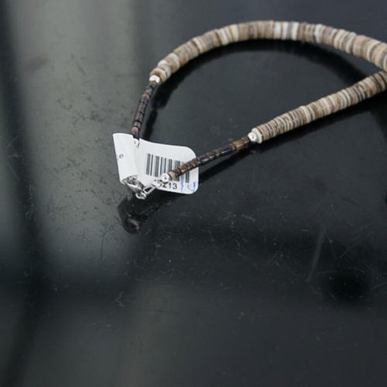 Certified Authentic Navajo .925 Sterling Silver Graduated Melon Shell and Turquoise Native American Necklace 390681816854