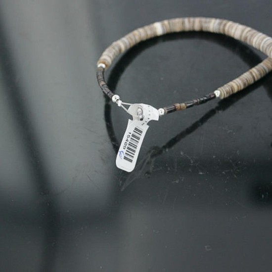 Certified Authentic Navajo .925 Sterling Silver Graduated Melon Shell and Turquoise Native American Necklace 390685561172