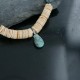 Certified Authentic Navajo .925 Sterling Silver Graduated Melon Shell and Turquoise Native American Necklace 390685682335