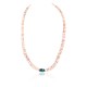 Certified Authentic Navajo .925 Sterling Silver Graduated Melon Shell and Turquoise Native American Necklace 390754098002