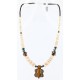 Certified Authentic Navajo .925 Sterling Silver Graduated Melon Shell and Turquoise Native American Necklace 750100-6