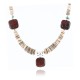 Certified Authentic Navajo .925 Sterling Silver Graduated Melon Shell and Turquoise Native American Necklace 790101-19