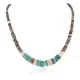 Navajo .925 Sterling Silver Graduated Melon Shell Native American Necklace 15917-0