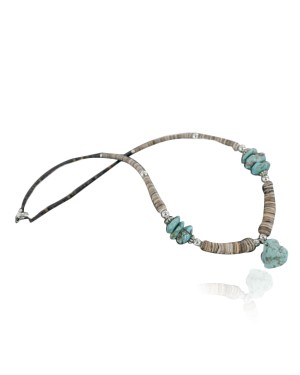 Certified Authentic Navajo .925 Sterling Silver Graduated Melon Shell Native American Necklace 370928348118