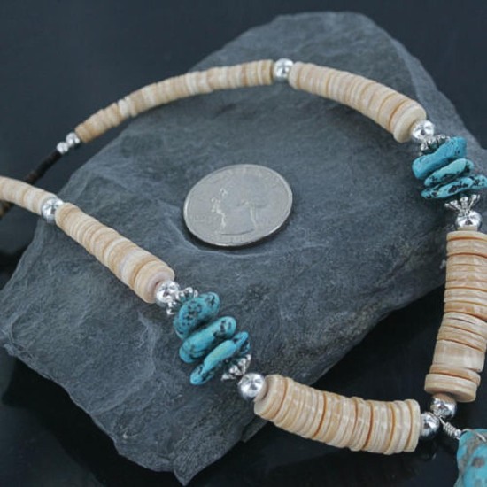 Certified Authentic Navajo .925 Sterling Silver Graduated Melon Shell Native American Necklace 390682181724 Certified Authentic Navajo .925 Sterling Silver Graduated Melon Shell Native American Necklace 390682181724
