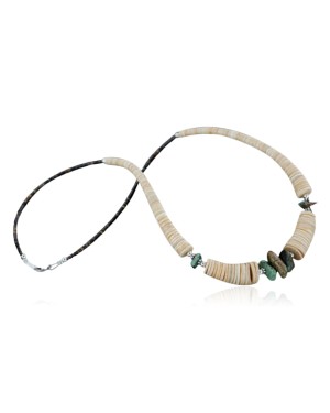 Certified Authentic Navajo .925 Sterling Silver Graduated Spiny and Turquoise Native American Necklace 15383-28