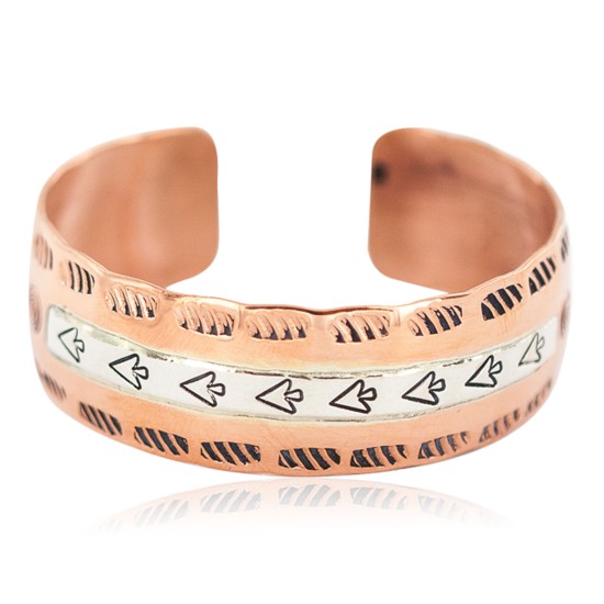 Certified Authentic Navajo .925 Sterling Silver Handmade Arrow head Maze Native American Pure Copper Bracelet 13097-24 Certified Authentic Navajo .925 Sterling Silver Handmade Arrow head Maze Native American Pure Copper Bracelet 13097-24