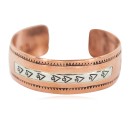 Navajo .925 Sterling Silver Handmade Arrow head Native American Pure Copper Bracelet 92005-14