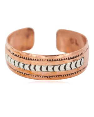 Certified Authentic Navajo .925 Sterling Silver Handmade Horse Native American Pure Copper Bracelet 92005-10