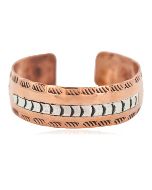 Certified Authentic Navajo .925 Sterling Silver Handmade Horse Native American Pure Copper Bracelet 92005-18