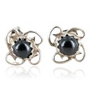 Certified Authentic Navajo .925 Sterling Silver Hematite Stud Native American Earrings 371131181916