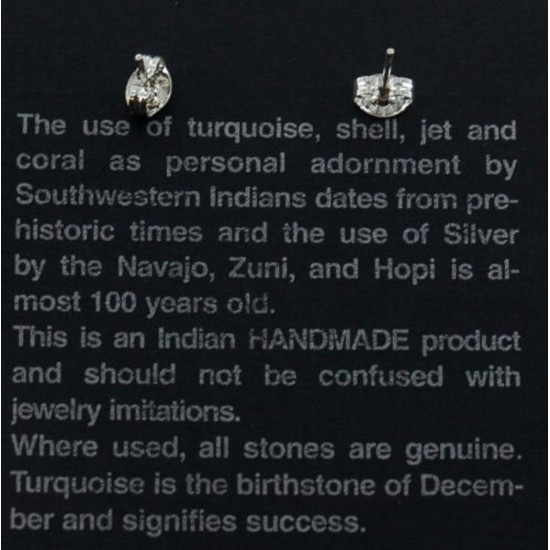 Certified Authentic Navajo .925 Sterling Silver Hematite Stud Native American Earrings 371131181916
